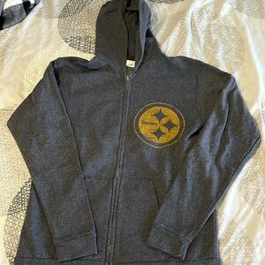 Dark heathered grey Steelers zippered jacket